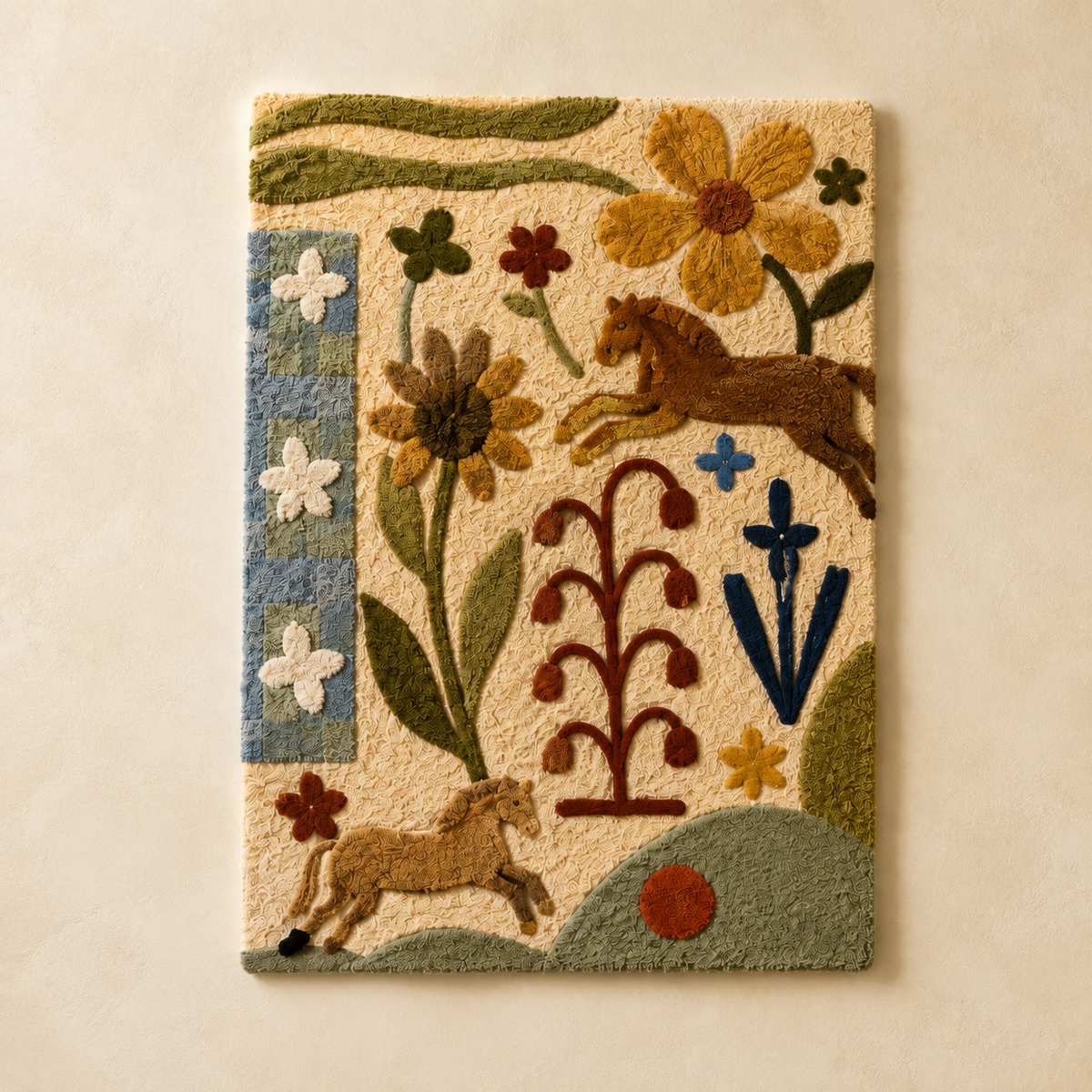 Heritage Herbarium Panel wall art by Hewn Earth featuring detailed botanical illustrations on a natural background