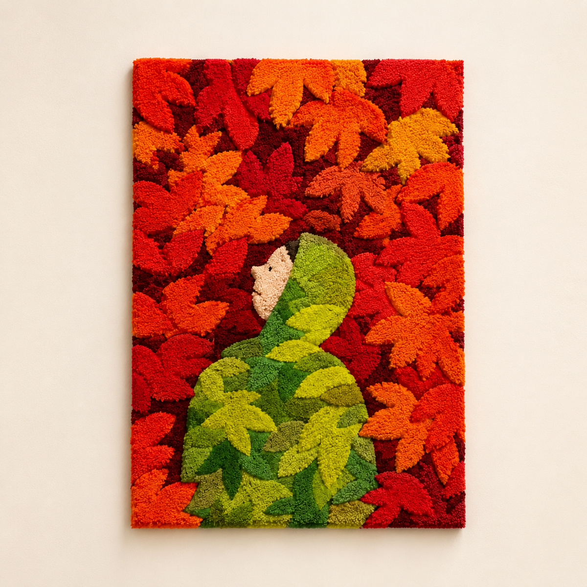 Hewn Earth Autumn Canopy Path wall art featuring a vibrant forest scene with colorful trees and a peaceful pathway.