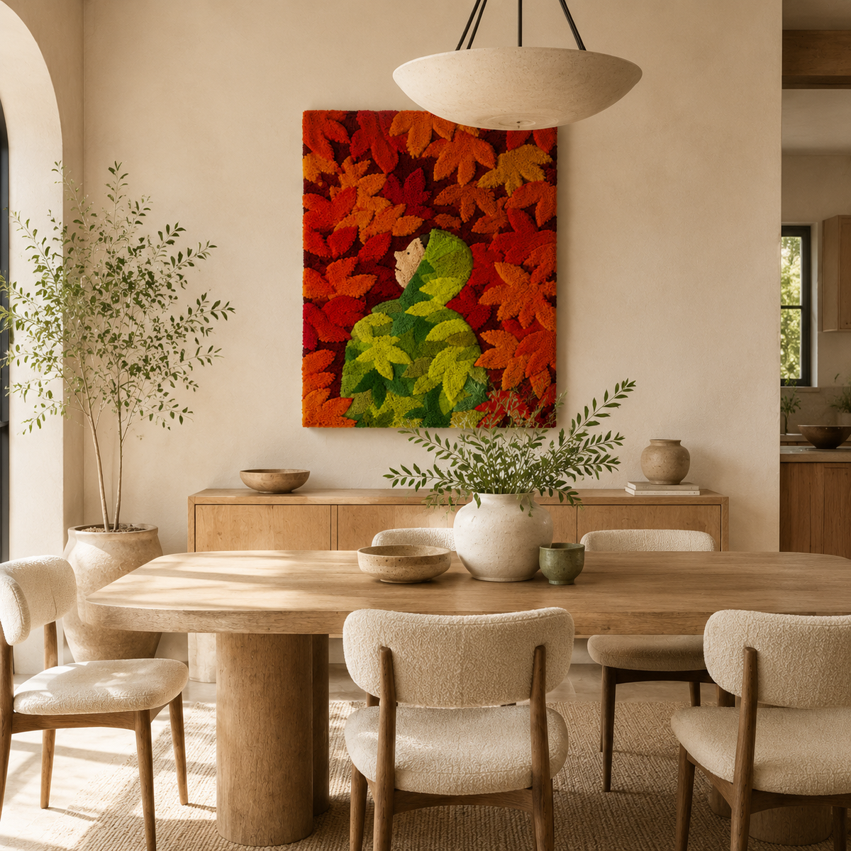 Hewn Earth Autumn Canopy Path wall art featuring a vibrant autumn forest scene with colorful fall foliage and pathway.