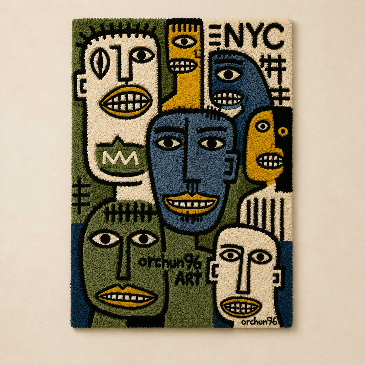 Hewn Earth Midnight City Faces wall art print showcasing abstract cityscape silhouettes in dark tones