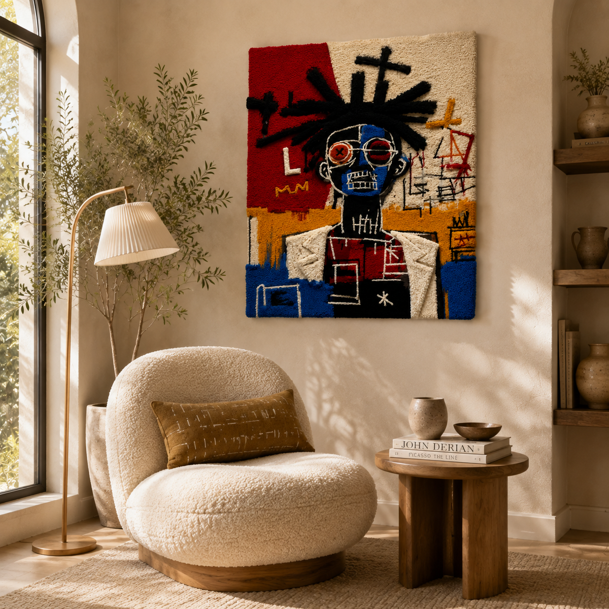Hewn Earth Rebel Crown wall art featuring a detailed, textured crown design displayed on a modern room wall.