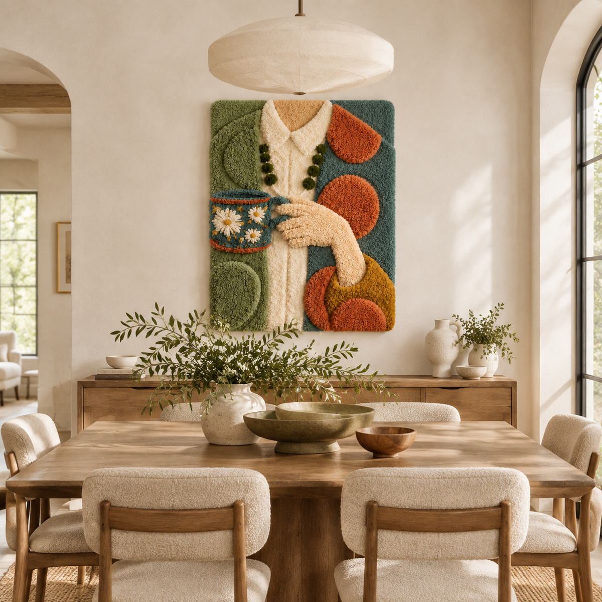 Hewn Earth Sage Tea Ritual wall art featuring a serene, nature-inspired design with sage leaves and calming tones.