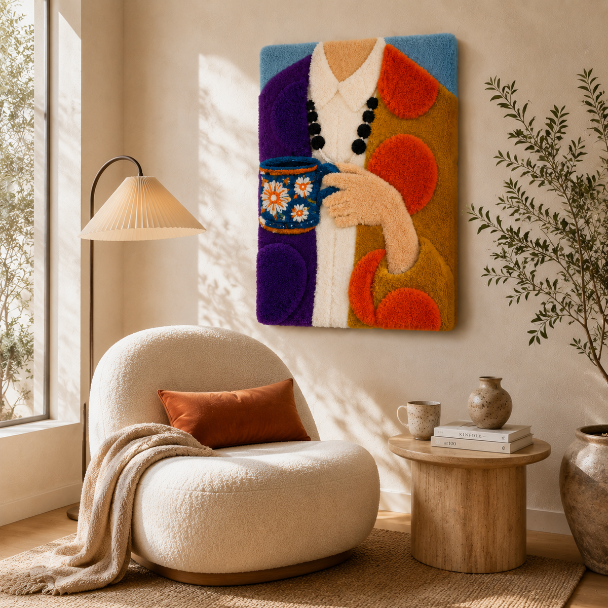 Violet Tea Ritual wall art by Hewn Earth featuring a serene, abstract violet and soft pastel design for home decoration.