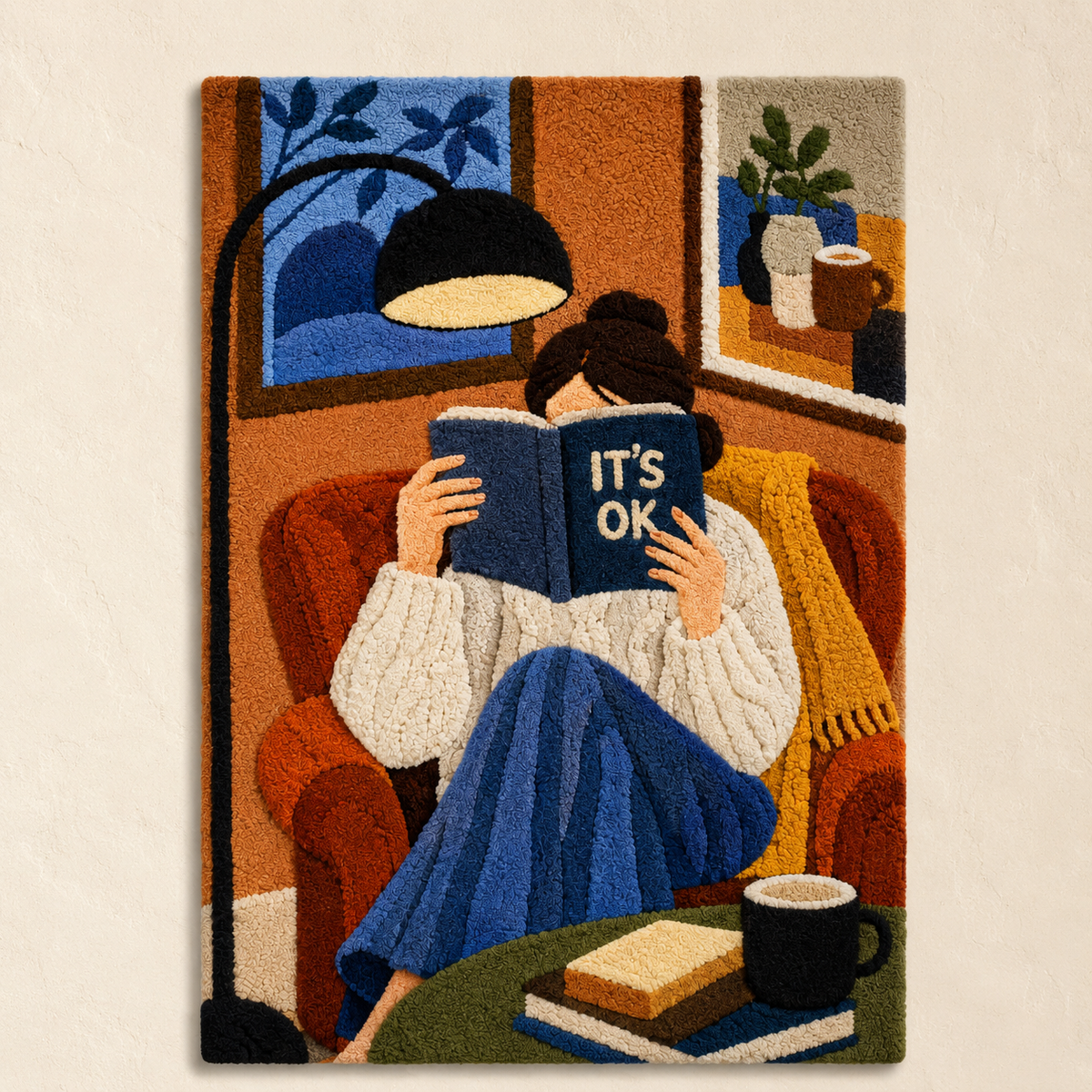 Blue Hour Reader wall art by Hewn Earth featuring a serene blue-toned landscape scene, perfect for modern home decor.