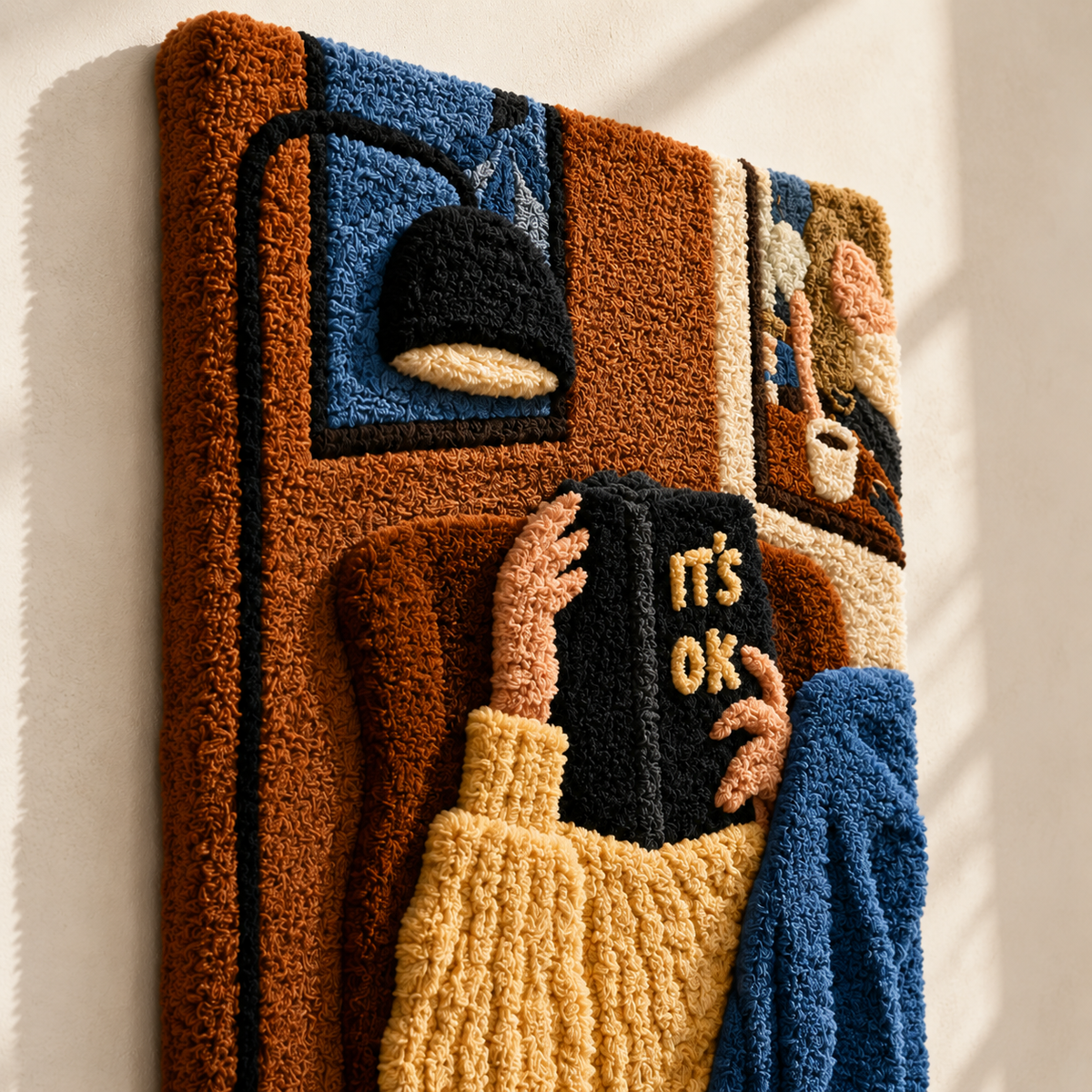 Amber Quiet Reader wall art by Hewn Earth featuring a serene scene of a person reading surrounded by warm amber tones.
