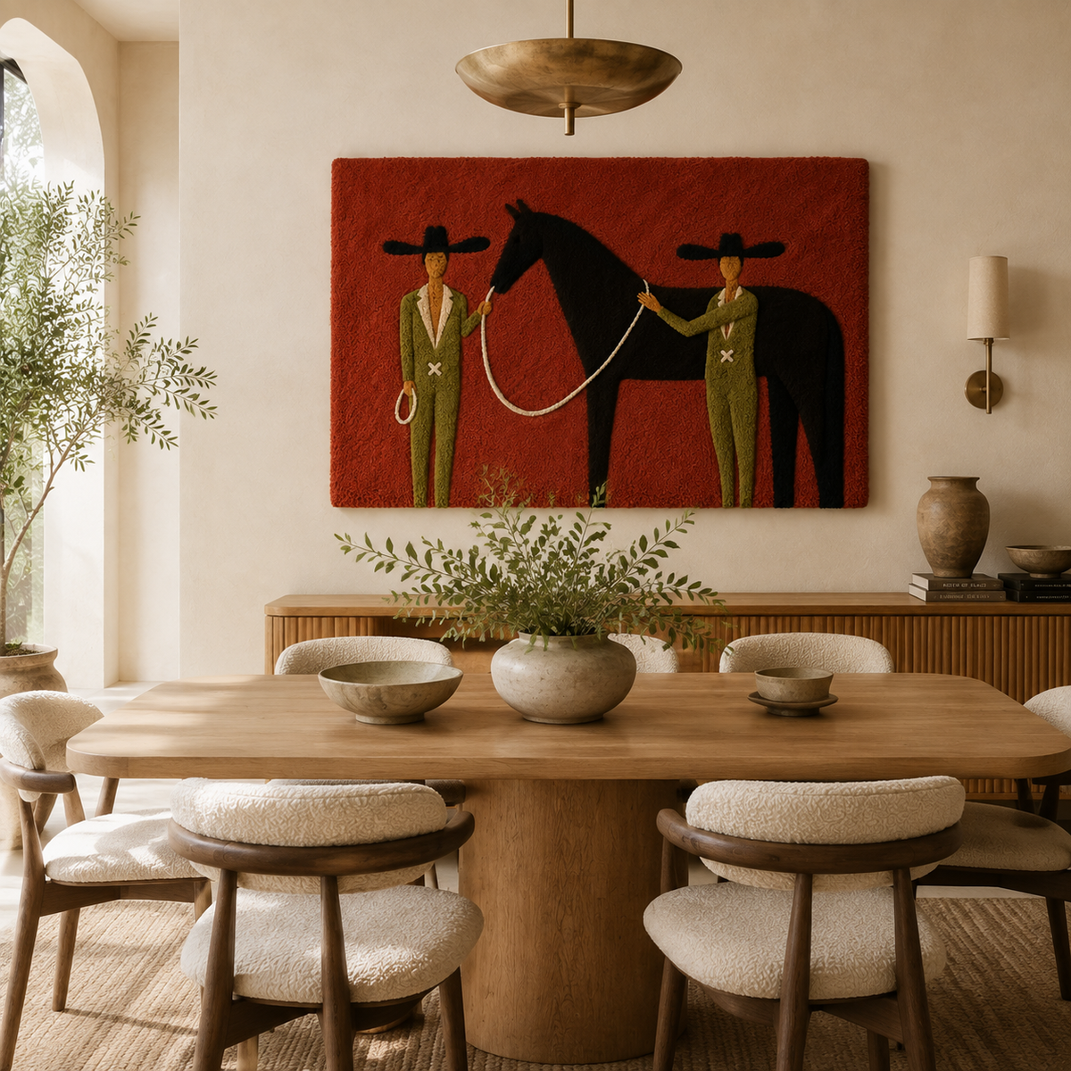 Western Bond wall art by Hewn Earth featuring a rustic, textured design with earthy tones and intricate patterns.