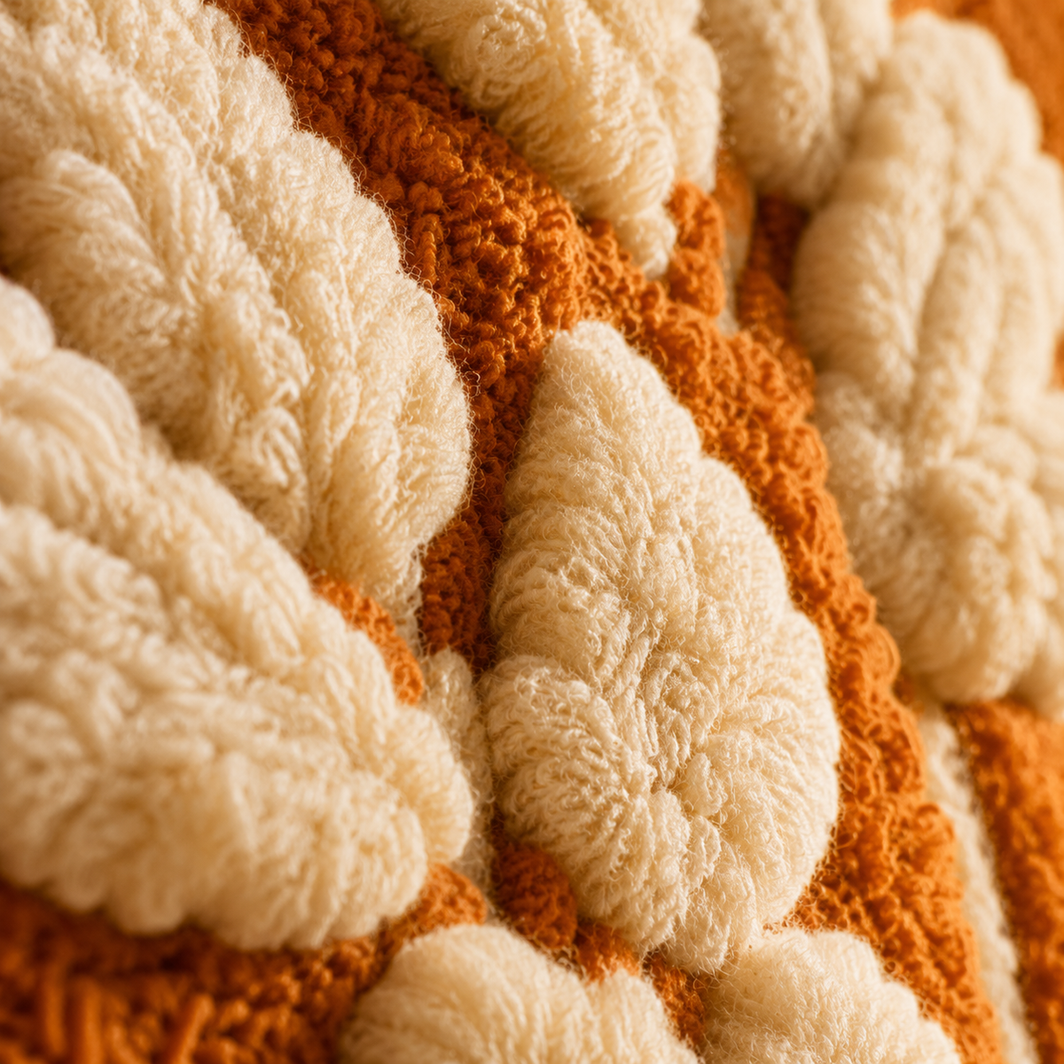 Close-up of an ivory blossom branch wall art by Hewn Earth, showcasing delicate floral details and textured design.