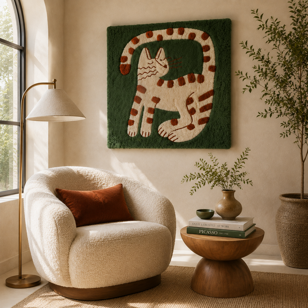 Hewn Earth Forest Folk Elephant wall art featuring a detailed, colorful elephant illustration on a neutral background.