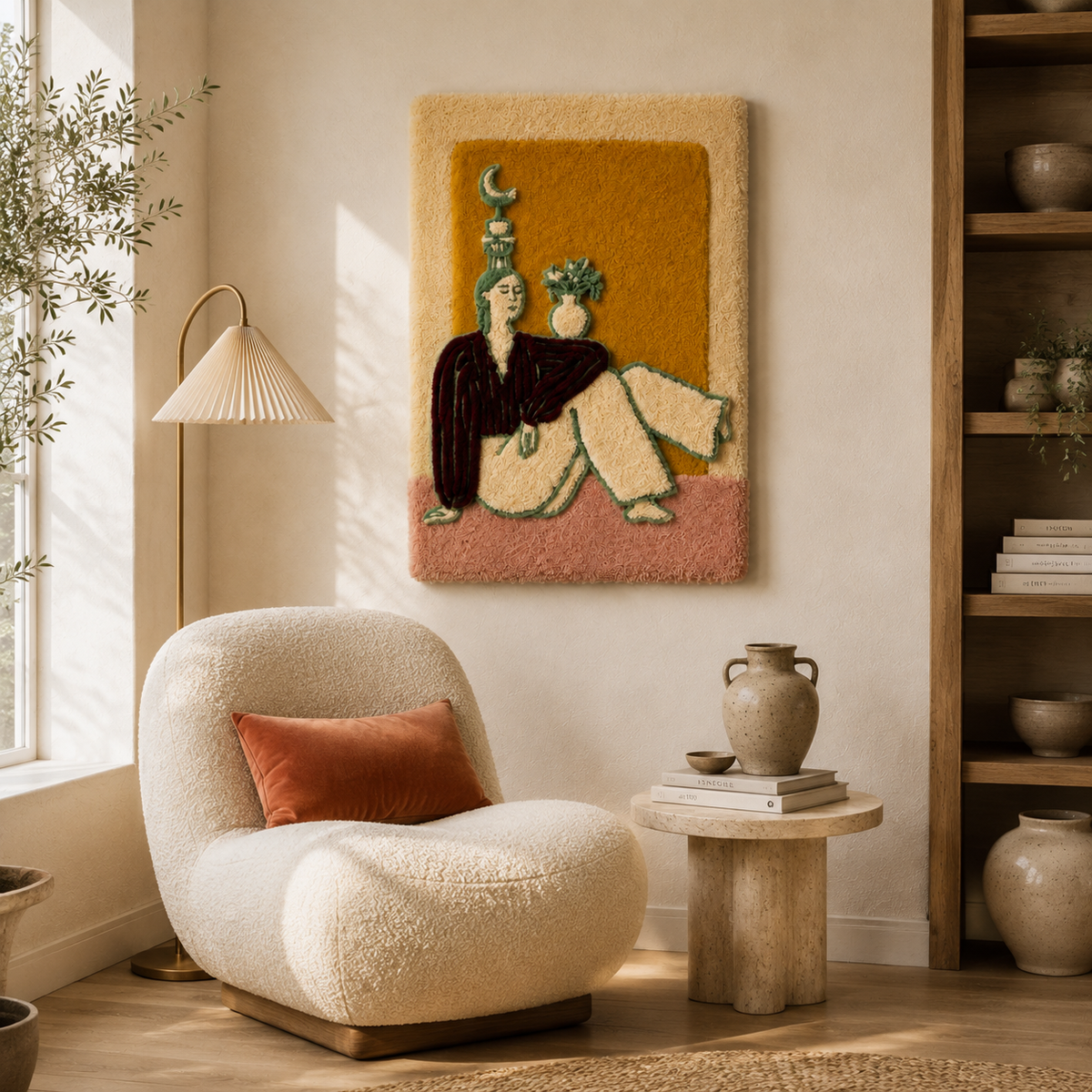 Hewn Earth Garden Companions wall art featuring nature-inspired design with vibrant colors and detailed botanical illustrations.
