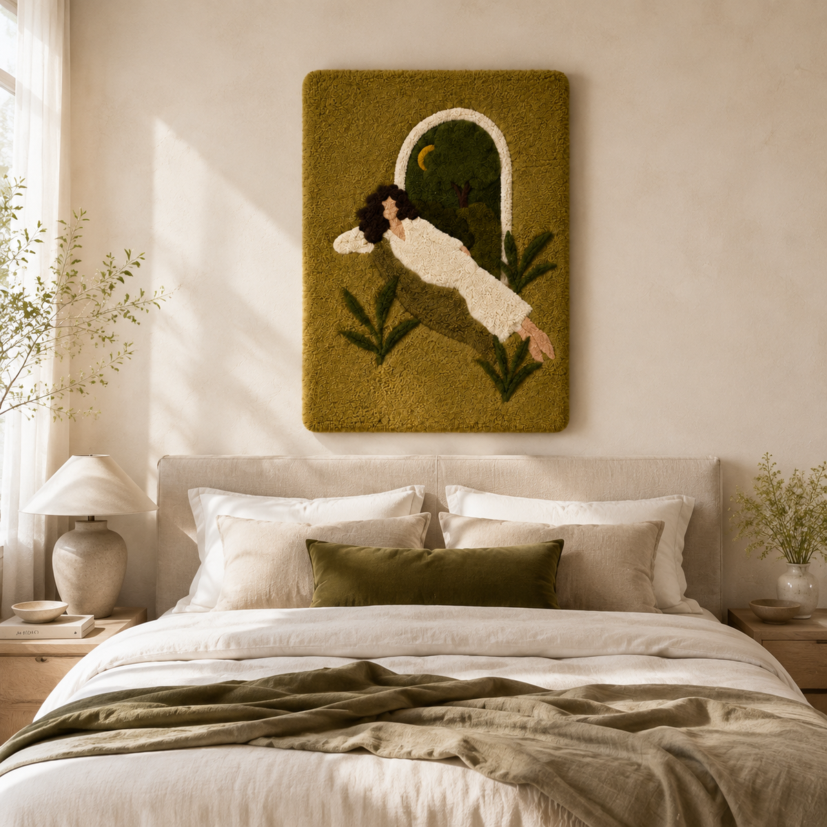 Hewn Earth Olive Daydream wall art featuring a serene olive-themed design, perfect for modern home decor.