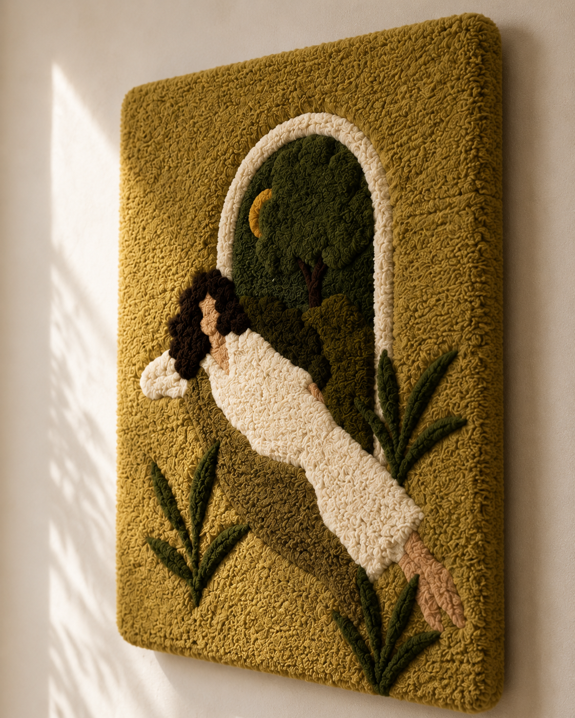 Olive Daydream wall art by Hewn Earth featuring a serene olive tree design on a light background.