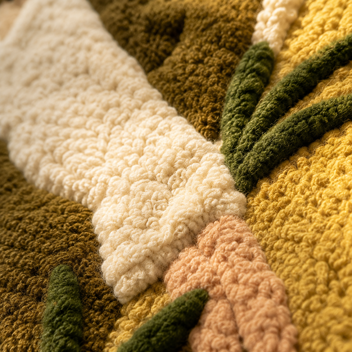 Close-up of Hewn Earth Olive Daydream wall art, featuring detailed botanical illustration with soft green olive tones and textured background.