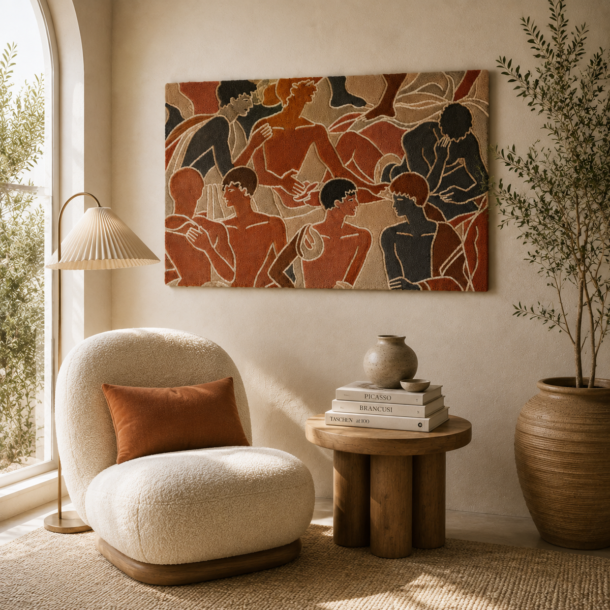 Hewn Earth Earthbound Chorus wall art featuring abstract earthy tones and textured design for modern home decor.