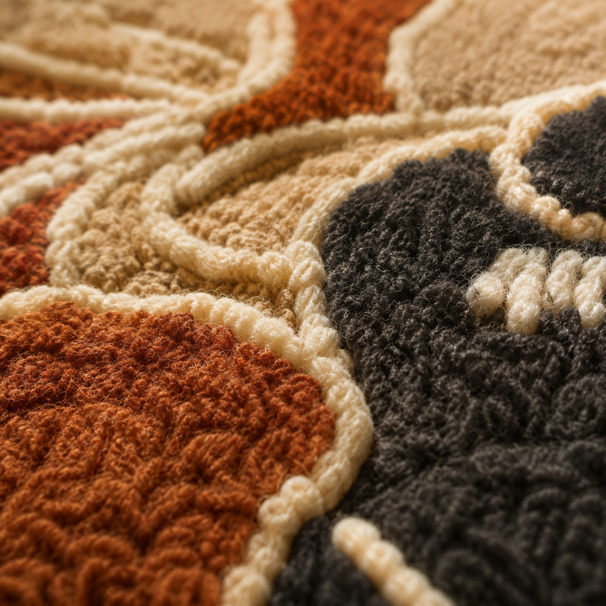 Close-up of Hewn Earth Earthbound Chorus wall art featuring detailed textures and earthy tones in a natural artistic design.