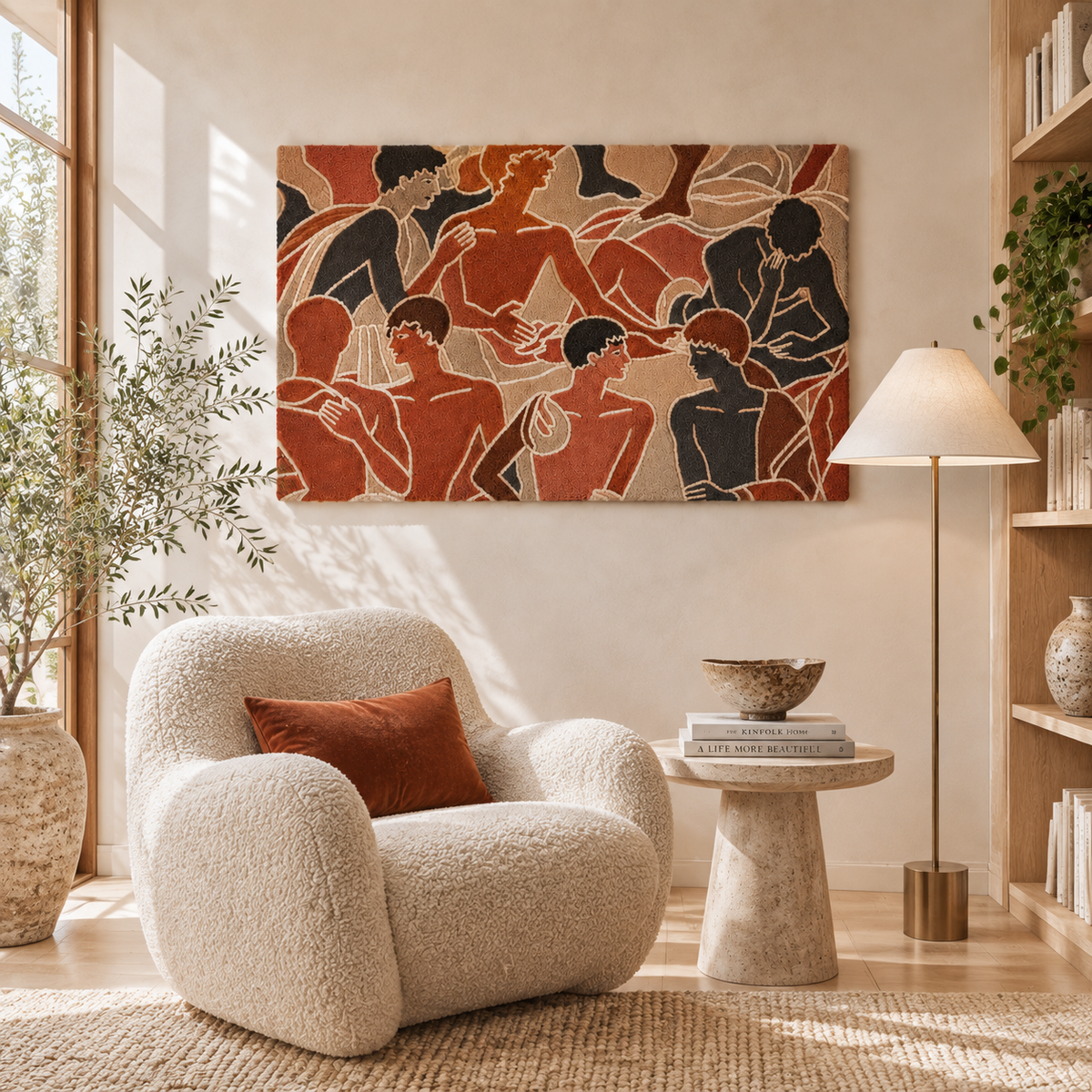 Earthbound Chorus wall art by Hewn Earth featuring abstract natural landscape design on a textured canvas.