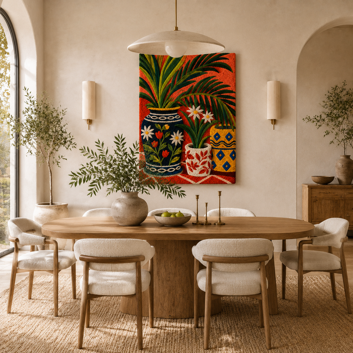 Hewn Earth Midnight Botanica wall art featuring dark botanical illustrations on a neutral background, ideal for modern interior decor.