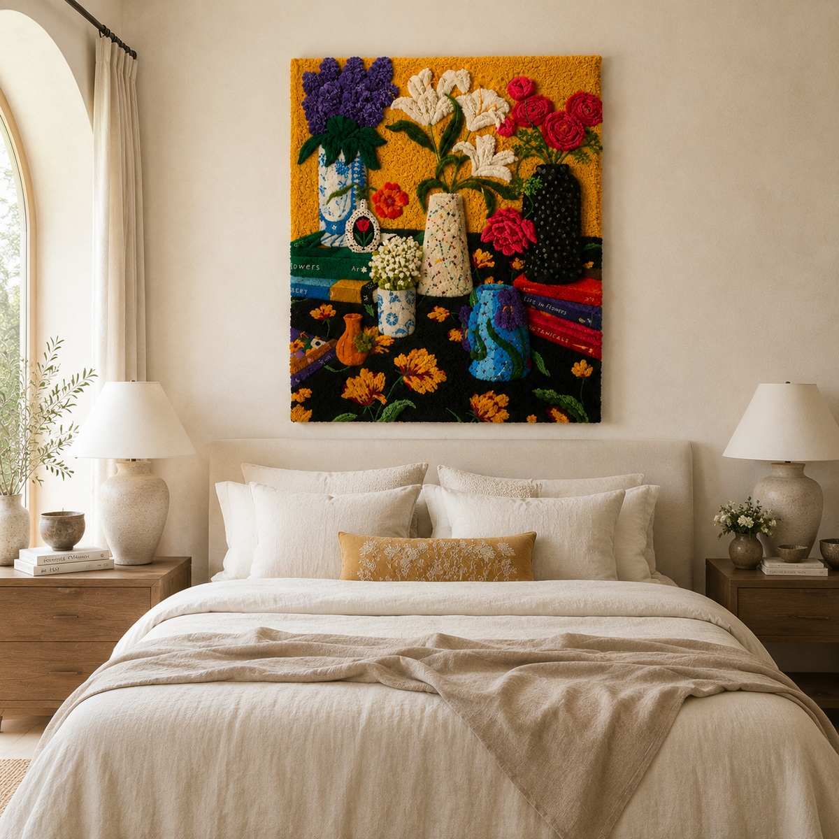 Summer table bouquet wall art by Hewn Earth featuring a vibrant floral design for wall decor.