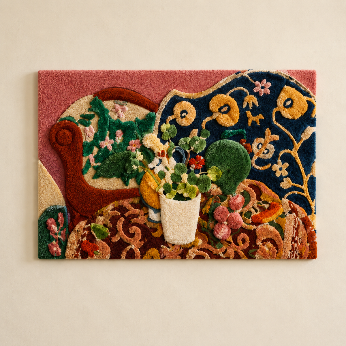 Hewn Earth Velvet Parlor Bouquet wall art featuring a soft, velvet floral design displayed on a neutral background.