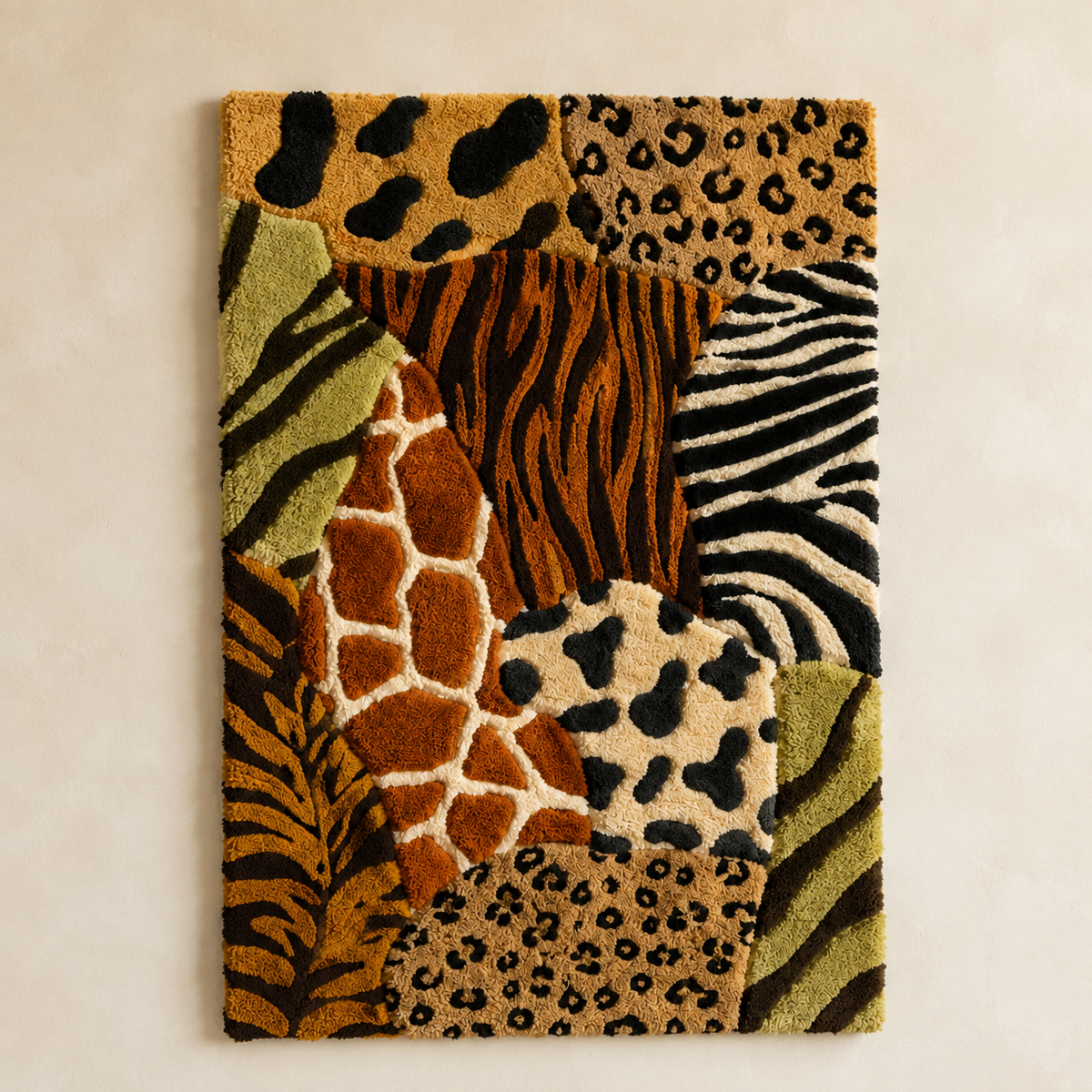 Colorful Wild Kingdom Mosaic wall art by Hewn Earth featuring vibrant animal and nature scenes on a decorative mosaic panel.