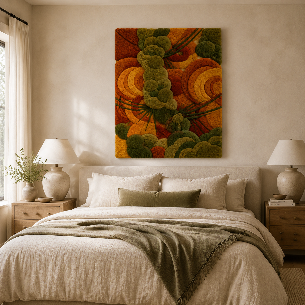 Moss Current wall art by Hewn Earth featuring a textured, earthy moss-inspired design on a neutral background.