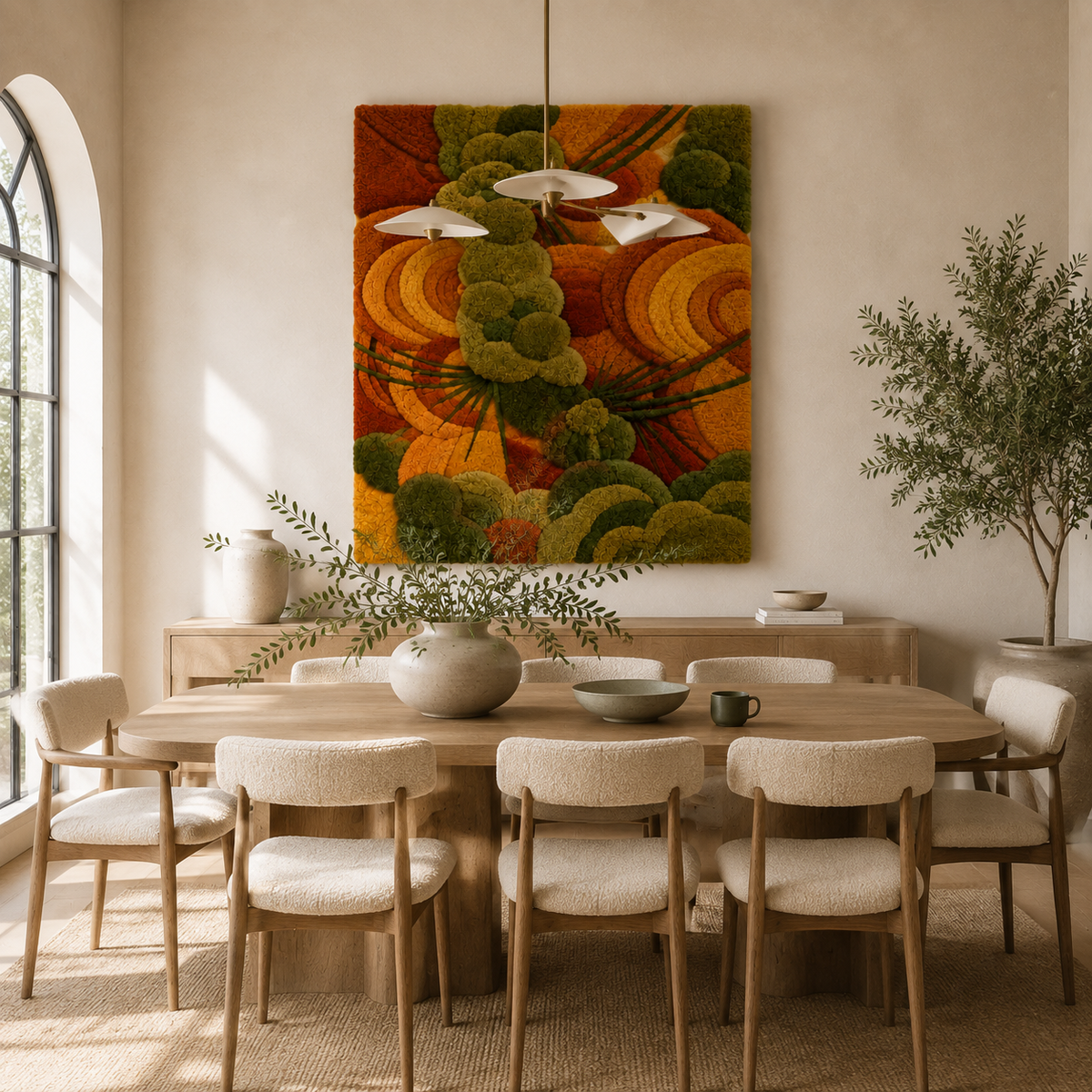 Hewn Earth Moss Current wall art featuring textured moss-inspired design on a neutral background.