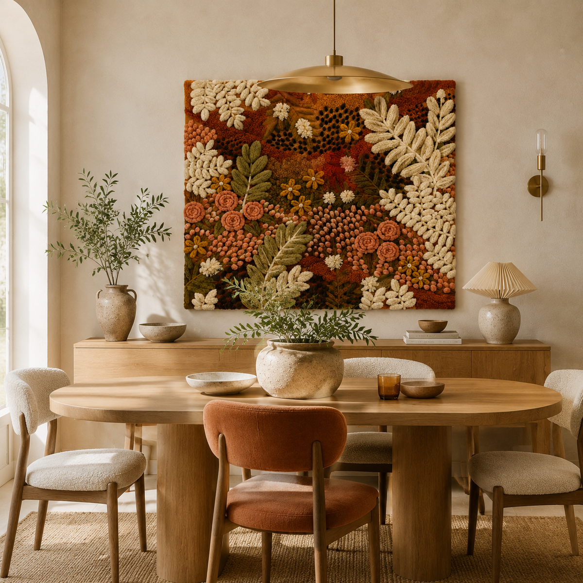 Hewn Earth Autumn Meadow wall art featuring a vibrant, nature-inspired landscape scene for home decor.