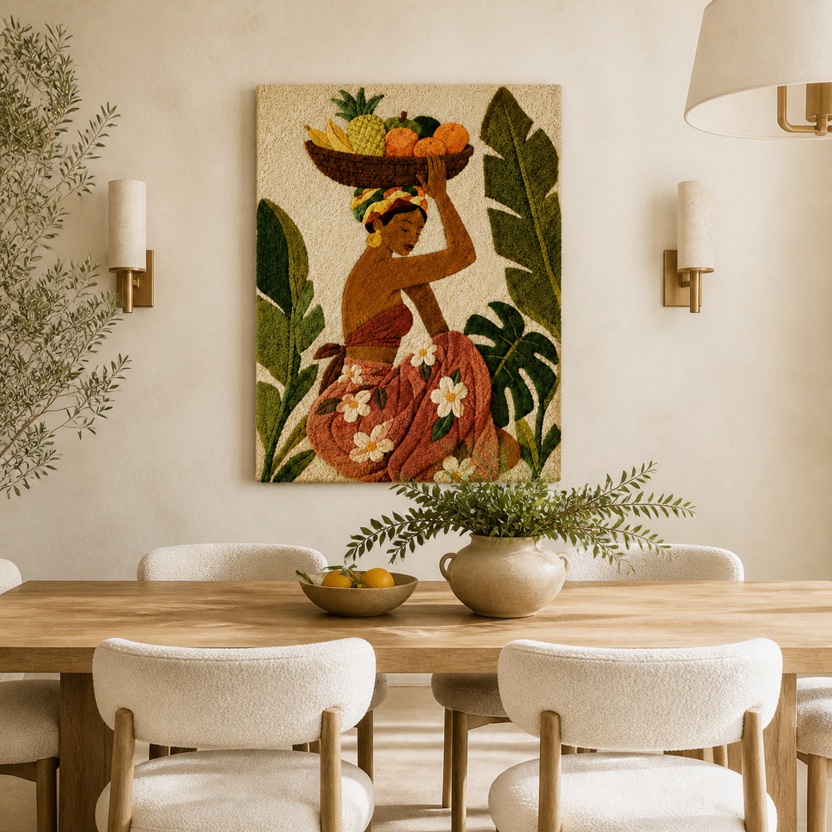 Hewn Earth Harvest Bearer wall art featuring a detailed bear illustration on a neutral background, suitable for home decor.