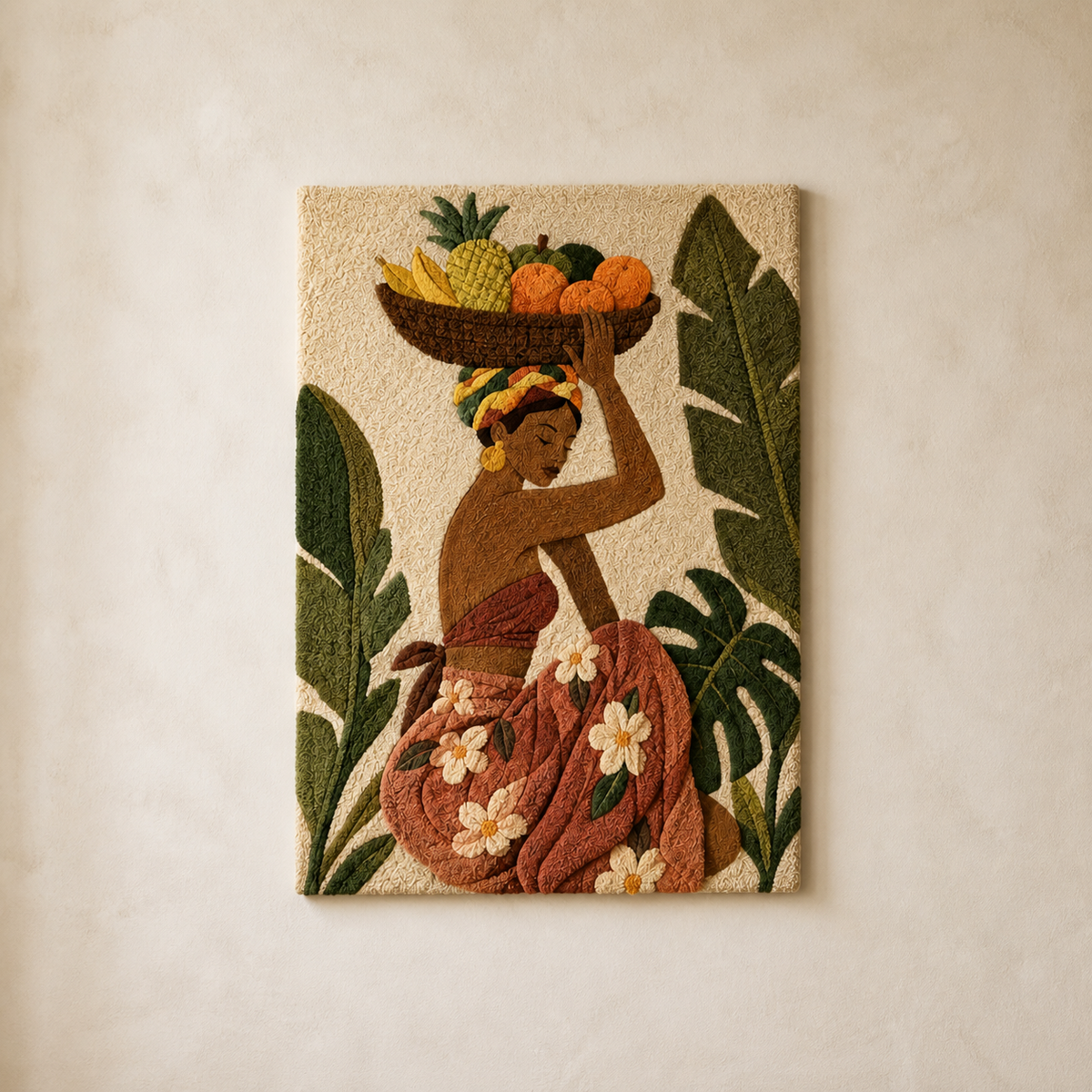 Hewn Earth Harvest Bearer wall art featuring rustic, nature-inspired design in neutral tones for farmhouse or boho decor.