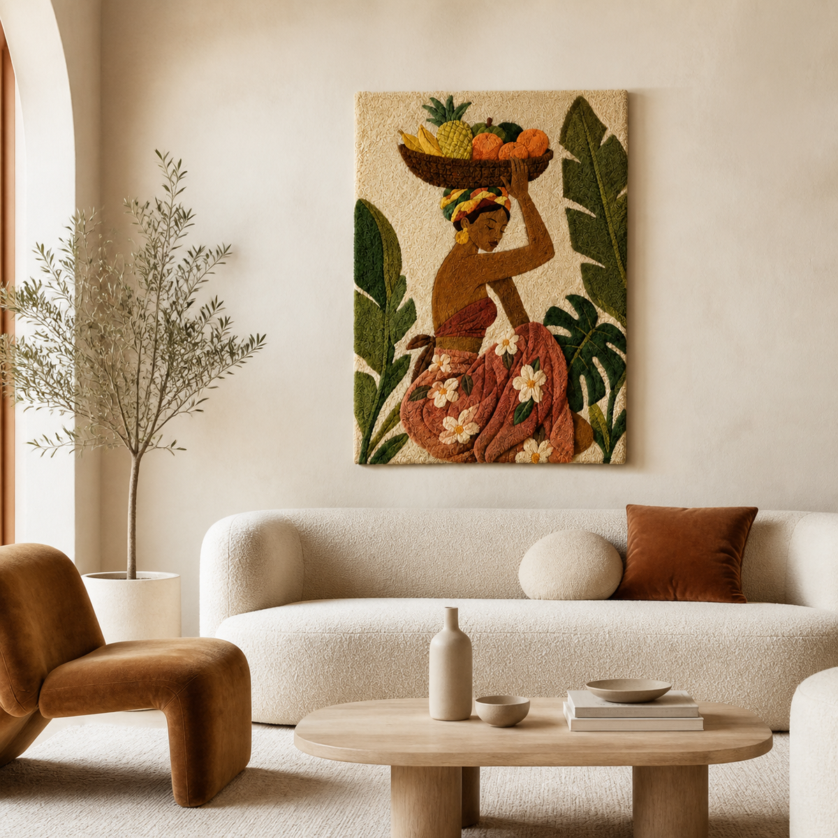 Hewn Earth Harvest Bearer wall art featuring a rustic bear design on a neutral background, perfect for nature-inspired decor.