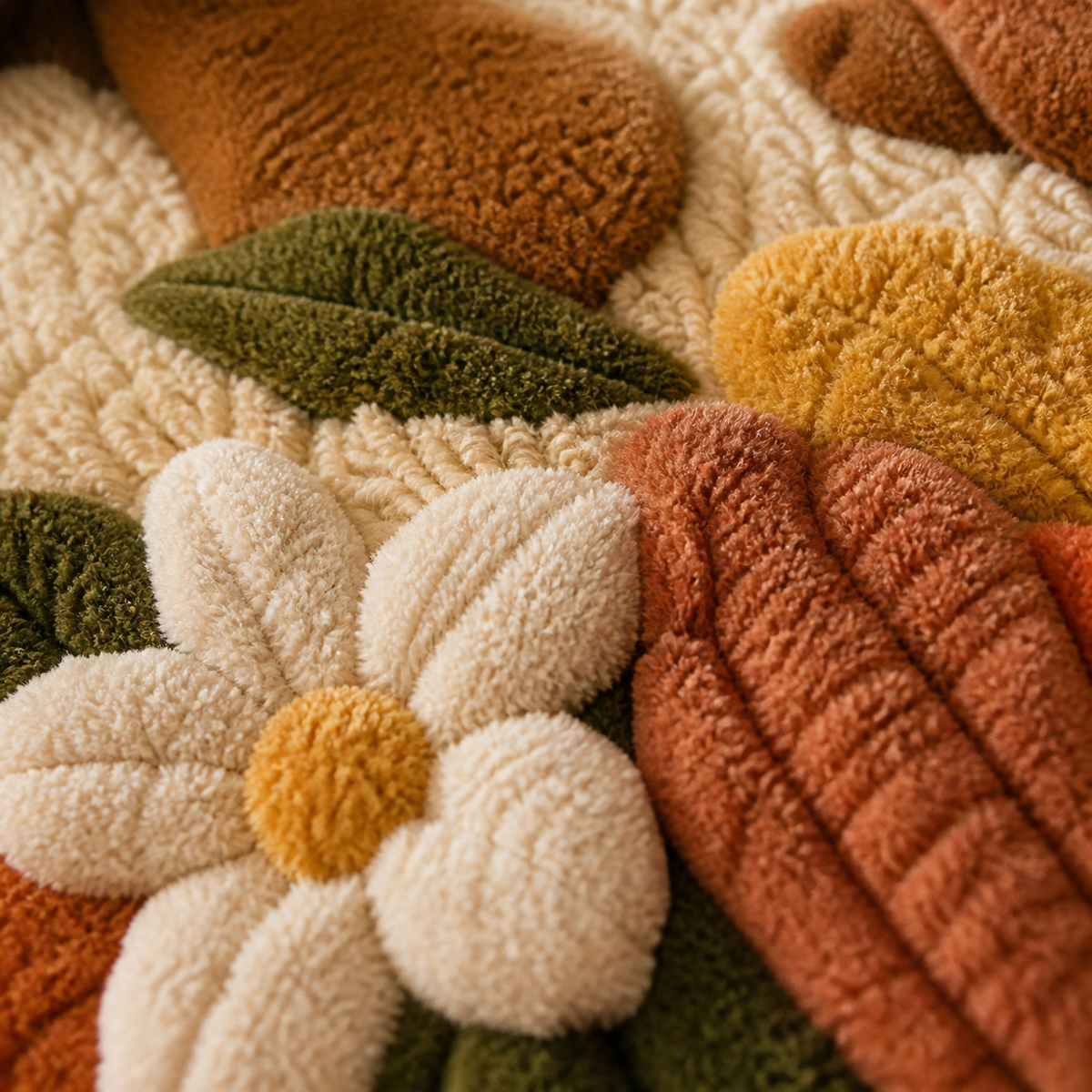 Close-up of Hewn Earth Garden Harvest wall art featuring vibrant botanical illustrations on a textured surface.