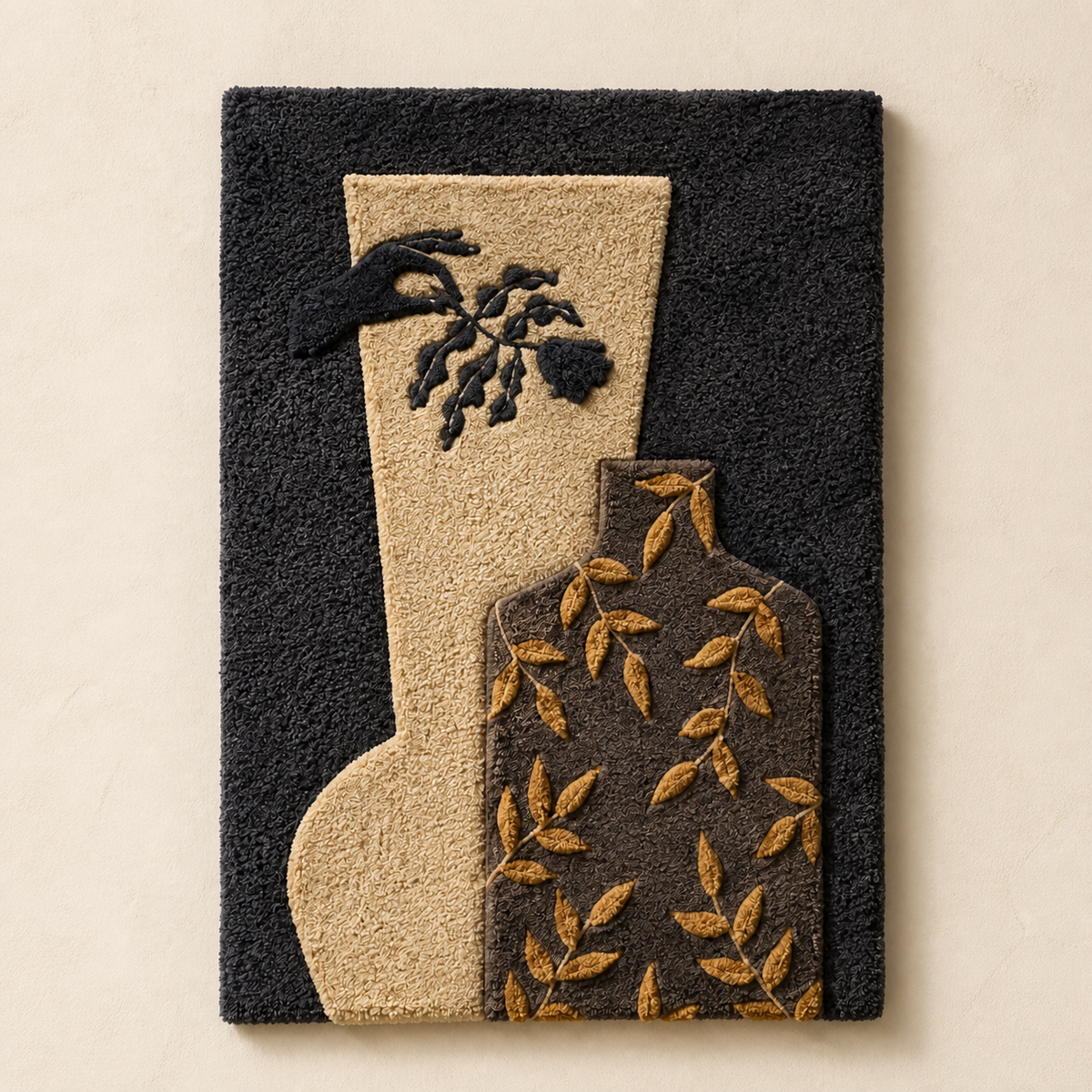 Hewn Earth Shadow Vessel wall art featuring a textured, abstract ceramic-inspired design on a neutral background.