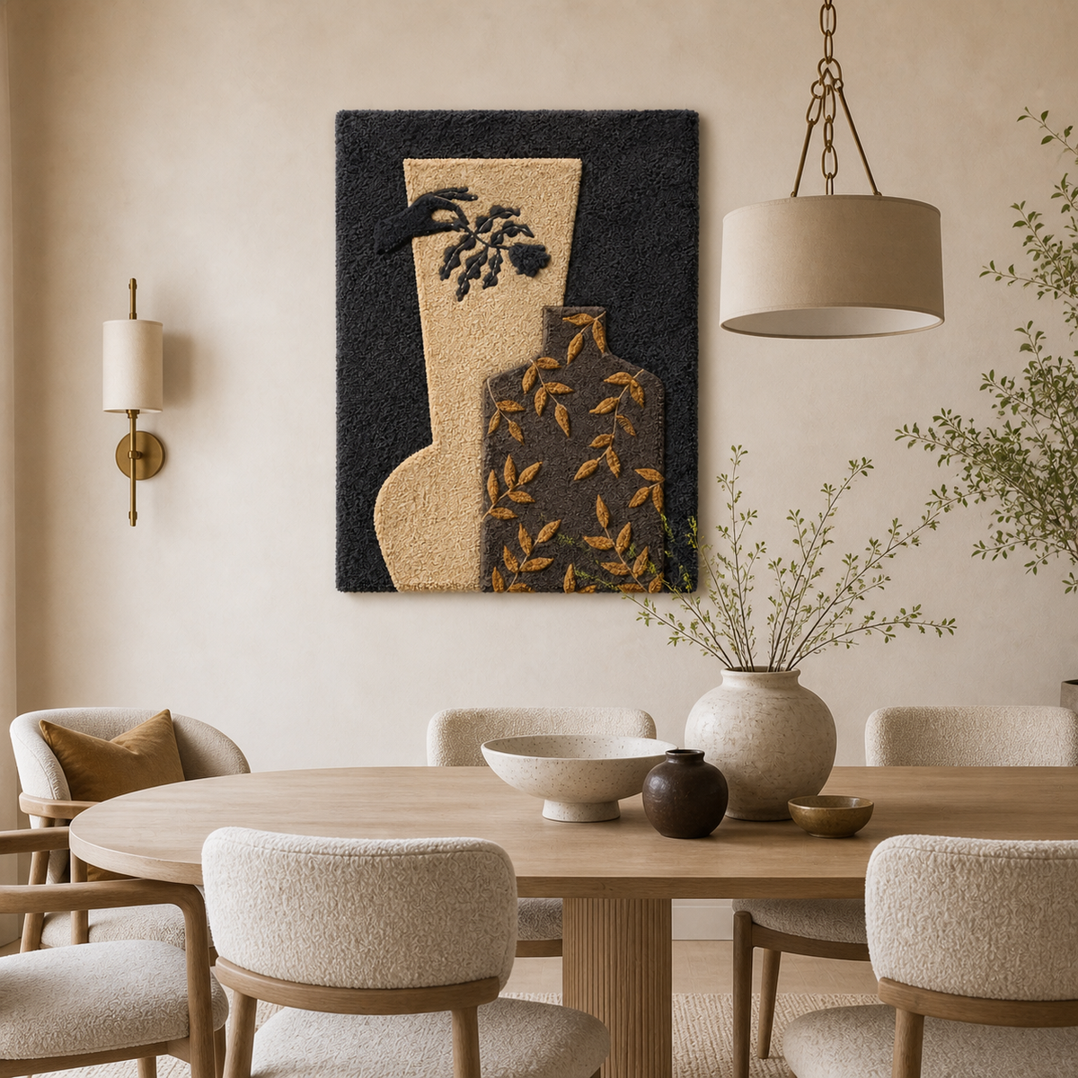 Hewn Earth Shadow Vessel wall art featuring a textured, sculptural design on a neutral background.