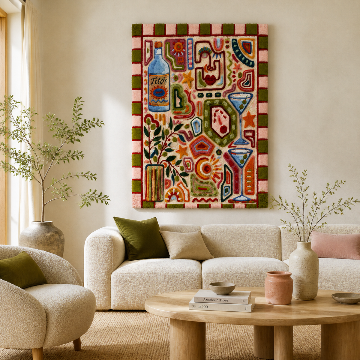 Hewn Earth Festival Map wall art showcasing colorful festival locations on a detailed map design.