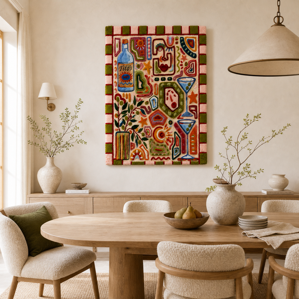 Hewn Earth Festival Map wall art featuring detailed illustrations of festival locations on a decorative print.