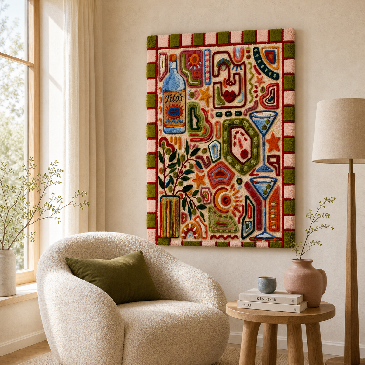 Hewn Earth festival map wall art featuring colorful festival locations and landmarks on a decorative print.