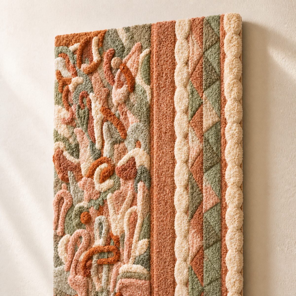 Hewn Earth Blush Woven Passage wall art featuring intricate woven design in soft blush tones on a neutral background.