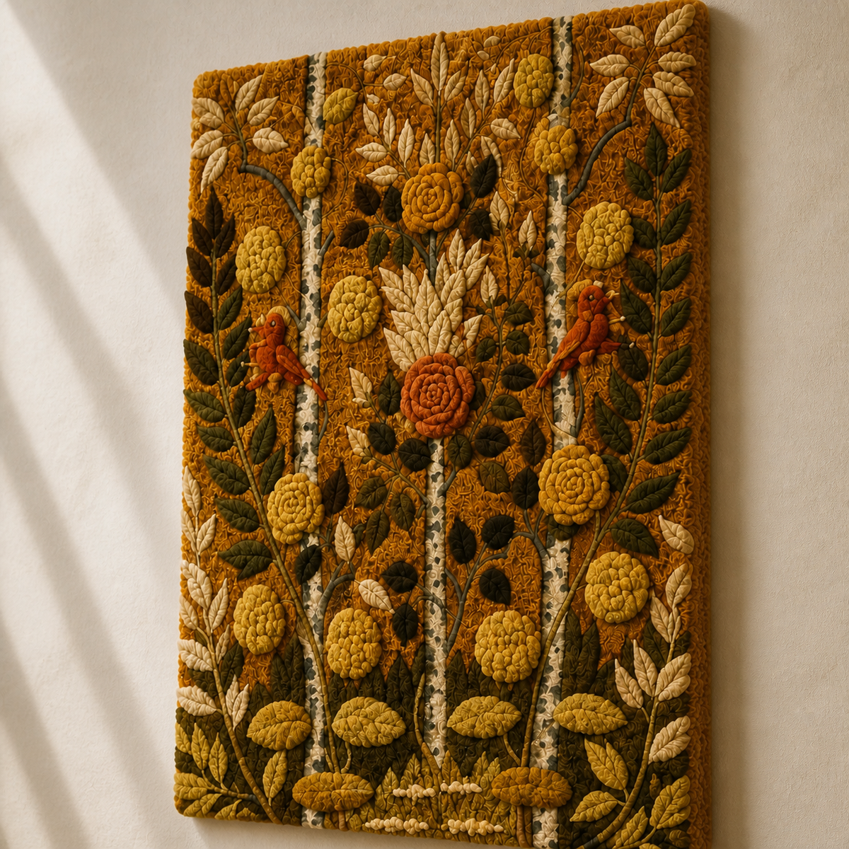 Golden Herbarium wall art by Hewn Earth featuring pressed golden herbs on a natural background for botanical home decor.