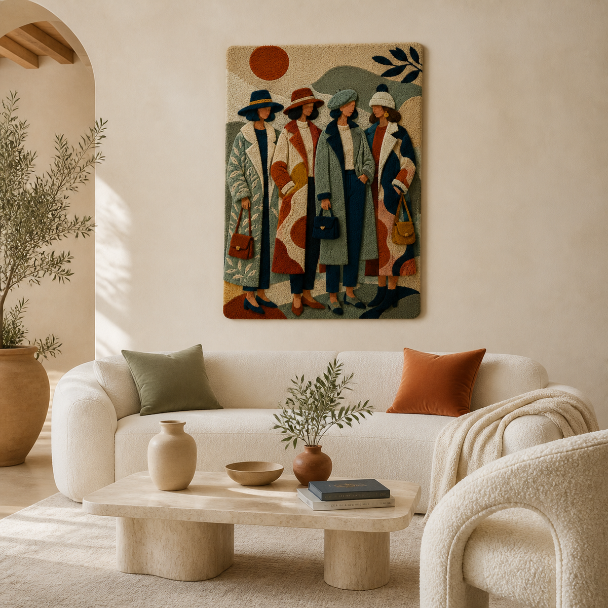 Sunlit Procession wall art by Hewn Earth, featuring a vibrant, nature-inspired scene with warm sunlight and detailed textures.