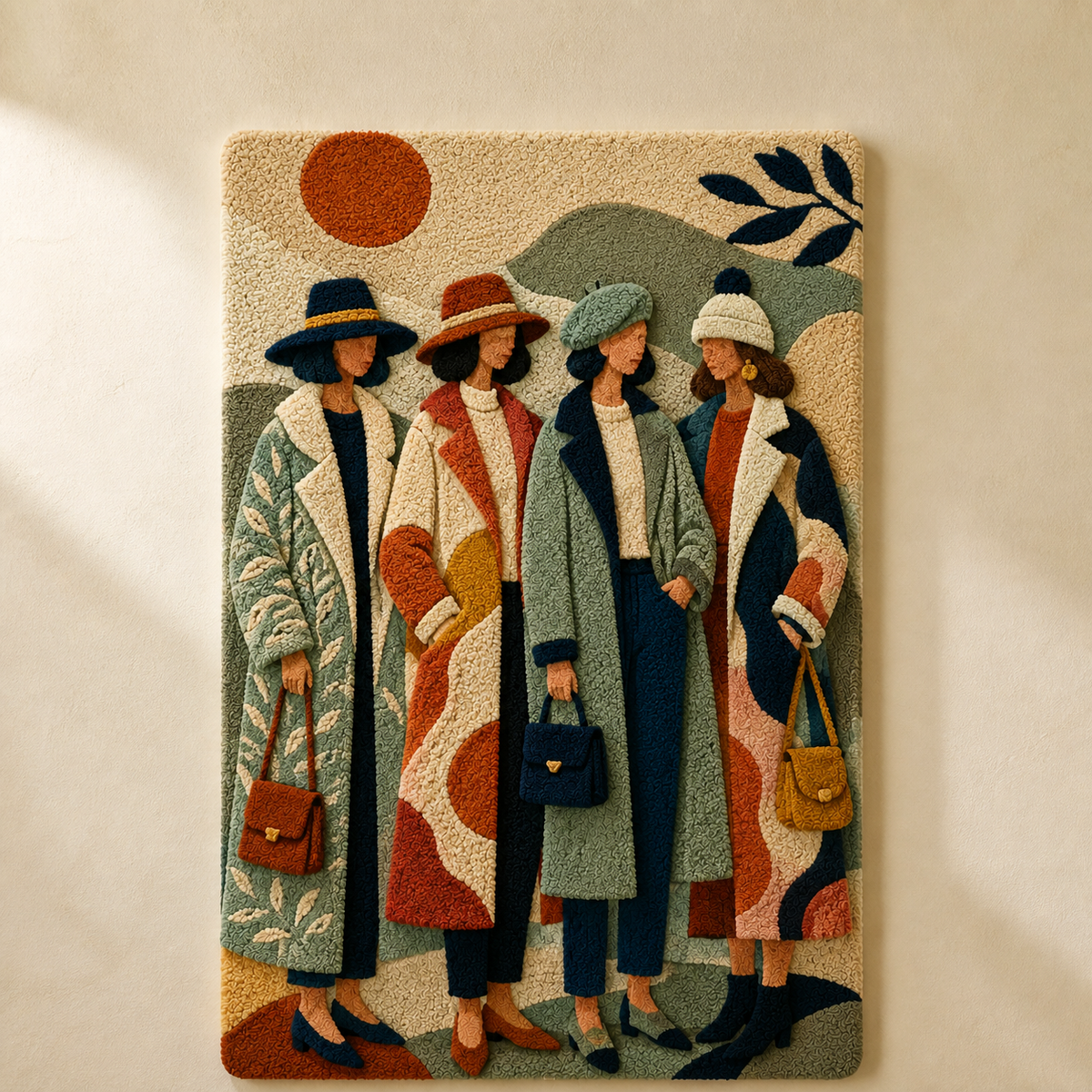 Sunlit Procession wall art by Hewn Earth featuring vibrant, natural-inspired wall decor with warm sunlight tones and intricate design.