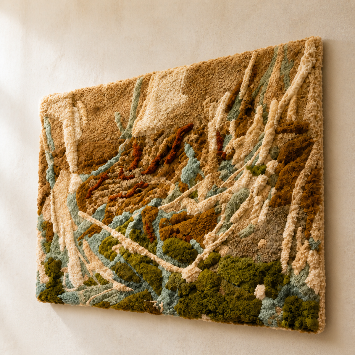 Woven Ravine wall art by Hewn Earth featuring textured, woven design with earthy tones for modern home decor.