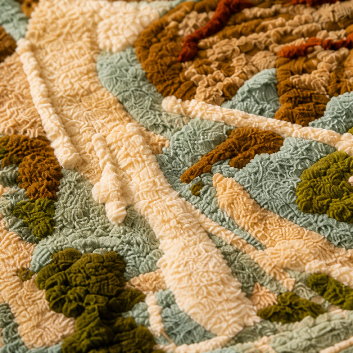 Close-up of Hewn Earth Woven Ravine wall art showcasing intricate woven textures and natural earthy tones.