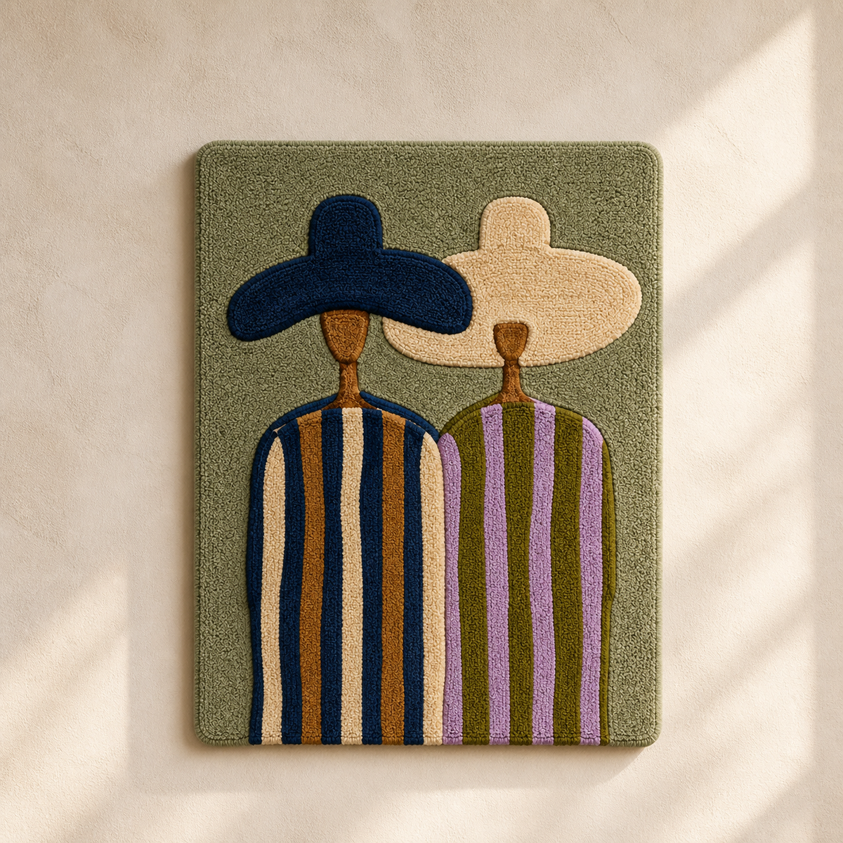 Hewn Earth striped companions wall art featuring colorful, abstract striped patterns on a canvas for modern home decor.