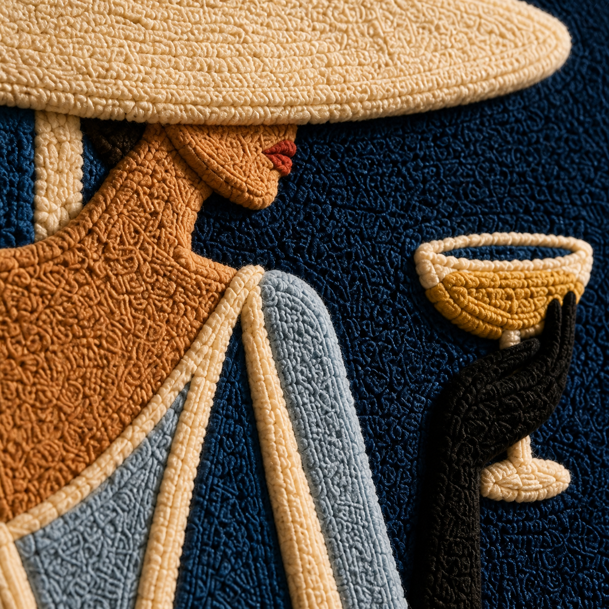 Close-up of Hewn Earth Midnight Aperitif wall art featuring detailed, textured design with dark, moody tones and artistic brushstrokes.