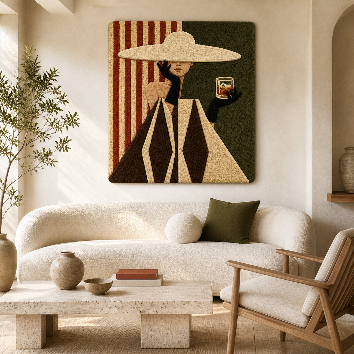Hewn Earth terracotta-themed wall art featuring a warm, textured aperitif design for modern home decor.