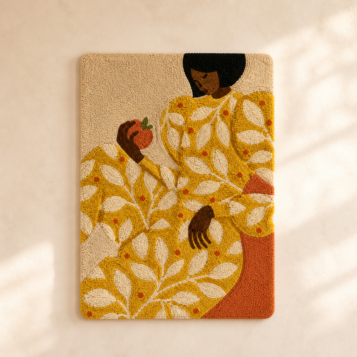Golden Leaf Rest wall art by Hewn Earth featuring a delicate, gold-toned leaf design on a light background.