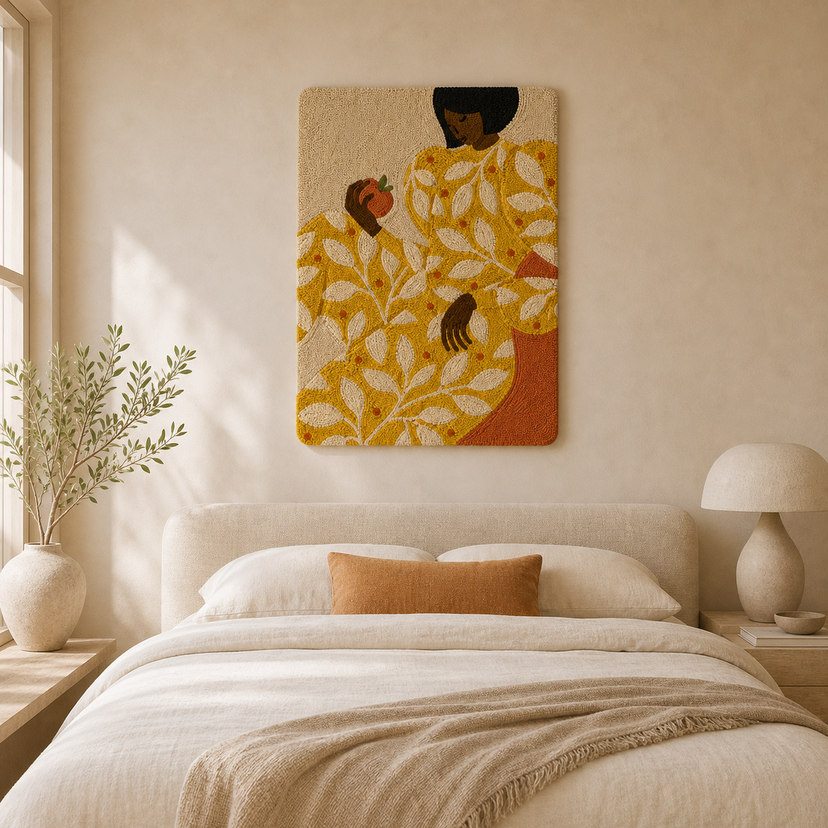 Golden Leaf Wall Art by Hewn Earth featuring a detailed, natural leaf design in warm, earthy tones for home decor.