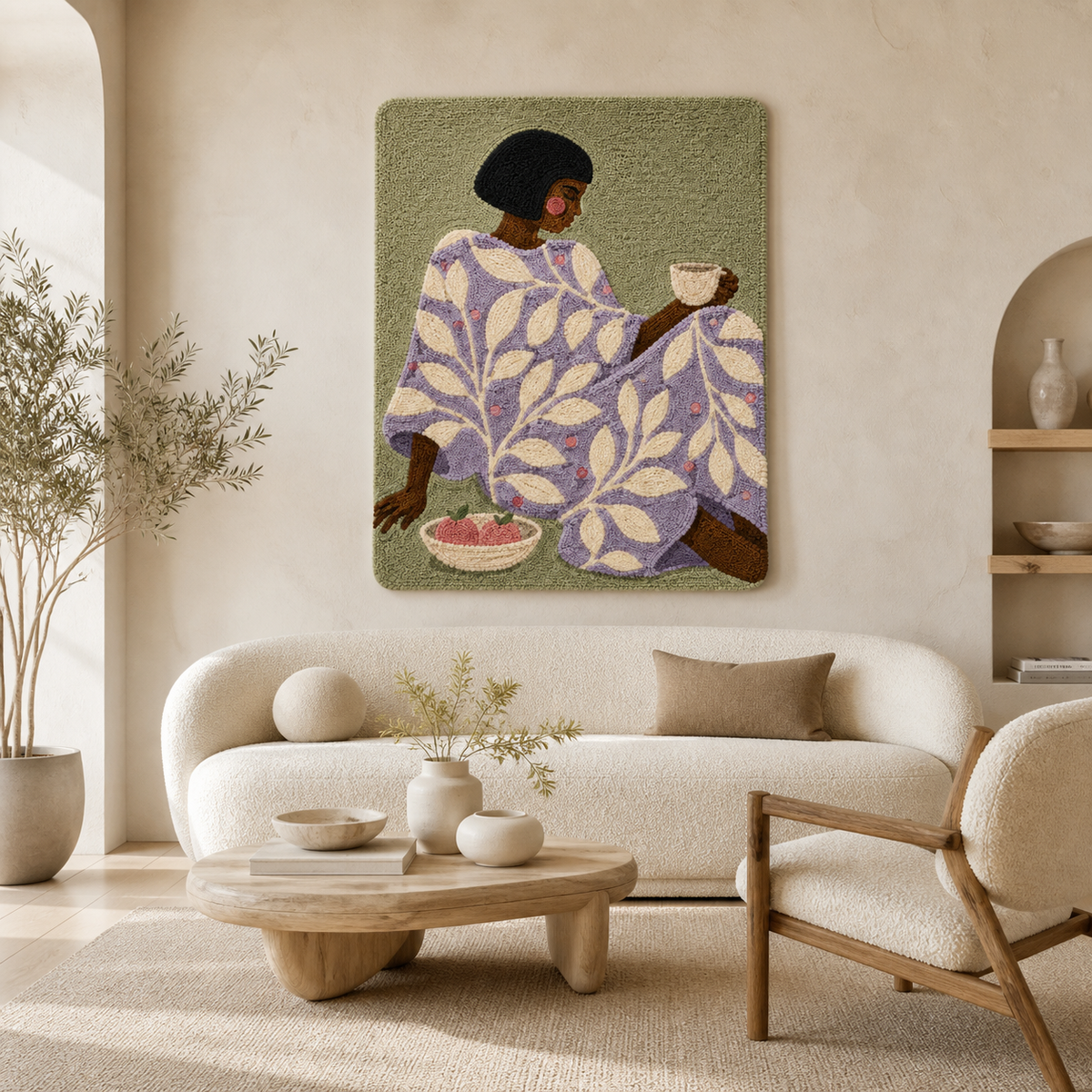 Hewn Earth lavender leaf wall art featuring a detailed, natural lavender leaf illustration on a neutral background.