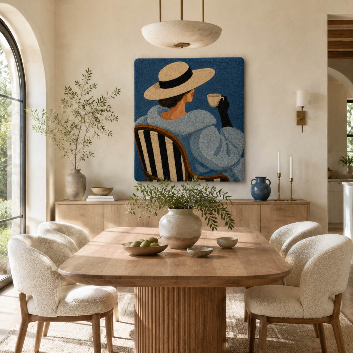 Blue Hat Reverie wall art by Hewn Earth, featuring a vibrant abstract design on a canvas, perfect for modern home decor.