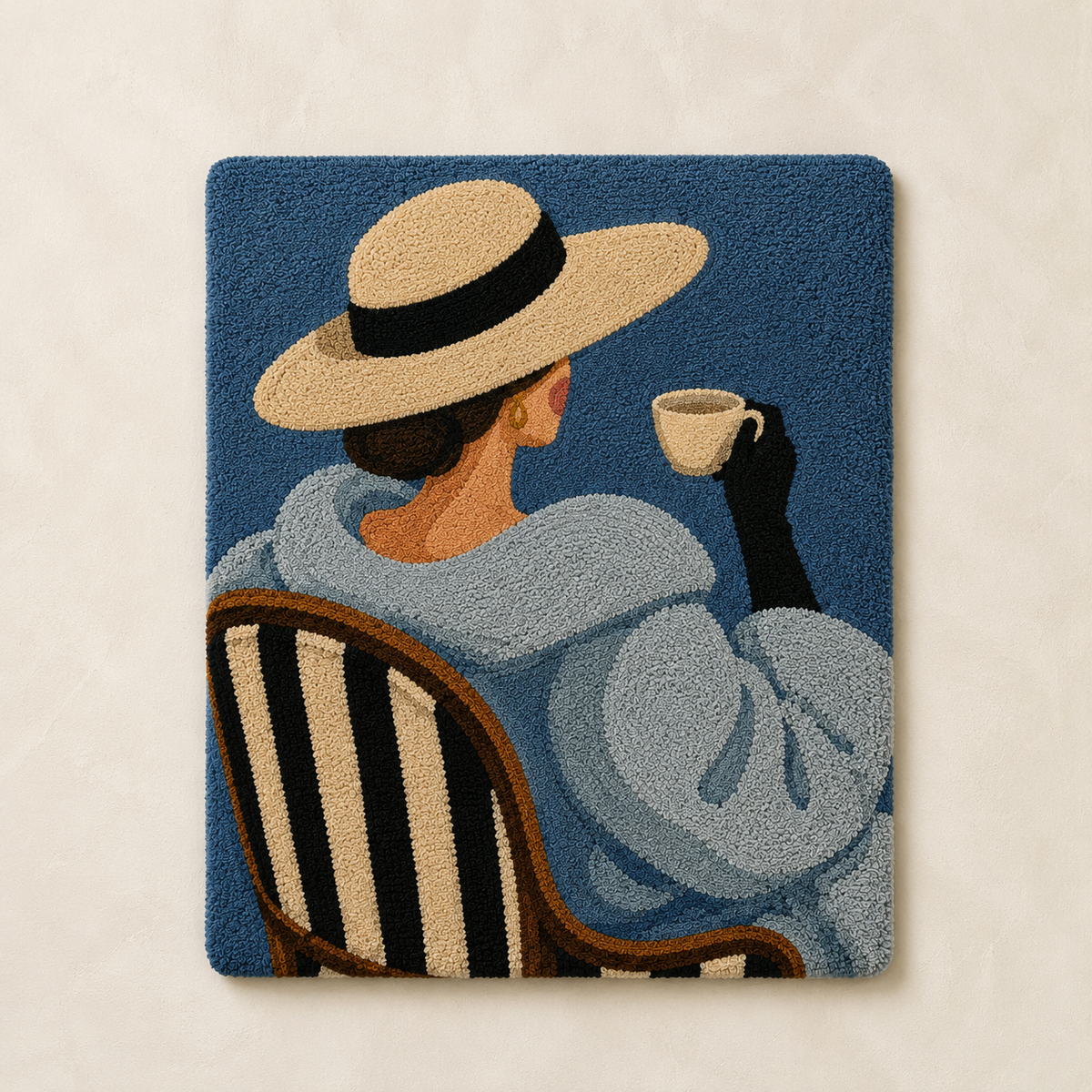 Blue Wall Art by Hewn Earth featuring a Reverie-inspired design, displayed as a decorative piece on a wall.