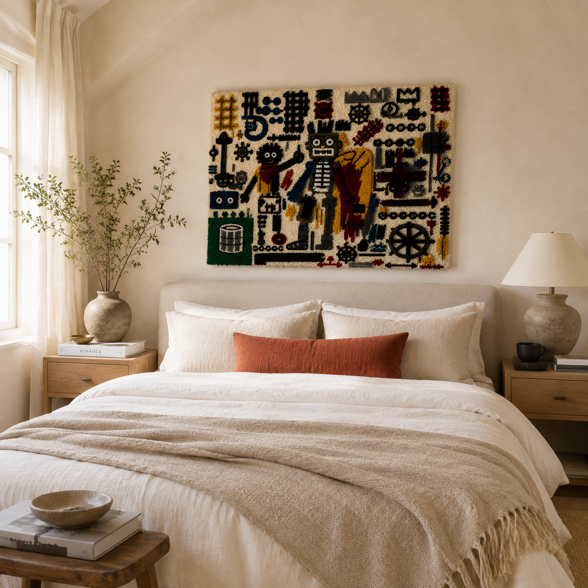 Hewn Earth Machine Age Storyboard wall art featuring vintage-inspired illustrations and detailed design elements on a neutral background.